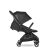 Easywalker Rockey S Pure Black stroller with extended canopy