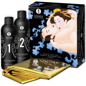 Shunga Oriental Body-to-Body Żel do masażu Exotic Fruits 2x250ml + prześcieradło 121954220 - Krem i olejek do masażu