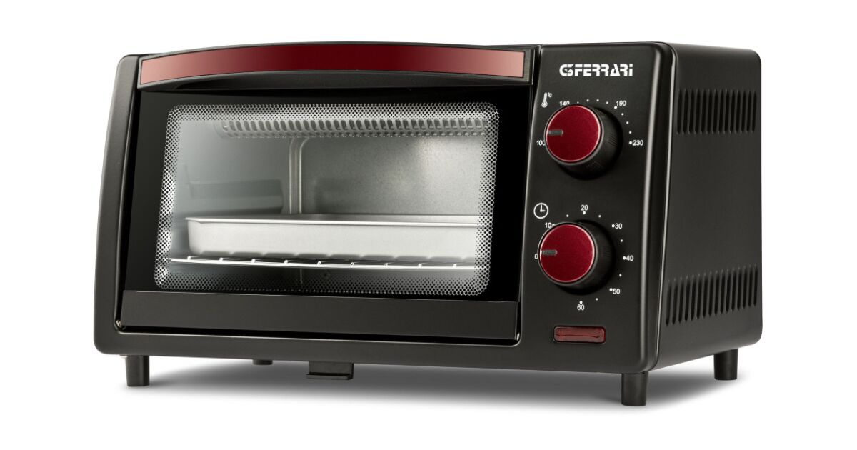 Fornetto Elettrico G3 Ferrari 10 Litri - 800W, Timer 60 Min, Griglia INOX, Rosso/Nero