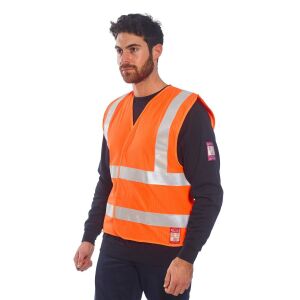 Lángálló, antisztatikus, láthatósági mellény FR71 Narancs L/XL méret 121963475 - Láthatósági ruházat