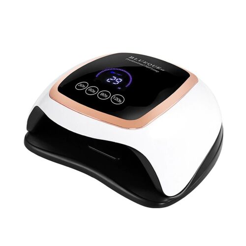 BLUEQUE V3 UV/LED Nagellampe, weiß und schwarz, schräge Ansicht