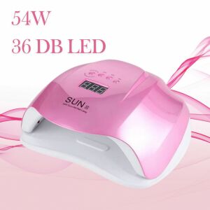 Sun X 54W UV/LED műkörmös lámpa, rózsaszín, digitális időzítővel és érzékelővel - Sun