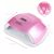 Sun X 54W UV/LED Nagellampe, rosa, mit digitalem Timer und Sensor, zeigt Abmessungen