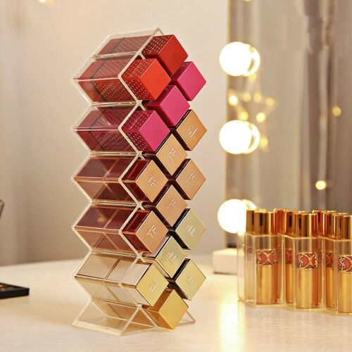 Przezroczysty stojak na szminki, 16 elementów