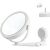 Oglindă de machiaj cu LED alb, rotativă la 360 de grade, montată pe perete, mărire 1x și 5x