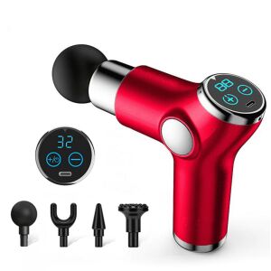 Mini-Massagepistole mit 4 Köpfen, rot, KH-515 - Massagepistolen