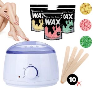 Wax 100 gyantamelegítő szett 3 csomag gyantagyönggyel és 10 spatulával, fehér - Szépség & Egészség