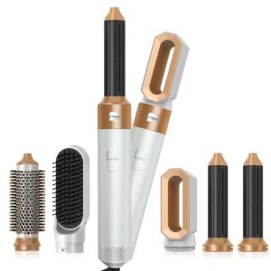 5 in 1 Profi-Haarstyler mit austauschbaren Köpfen, schnelles Aufheizen, für glattes und welliges Haar - Weiß-Gold - WT-618 121965981 - Schönheit & Gesundheit