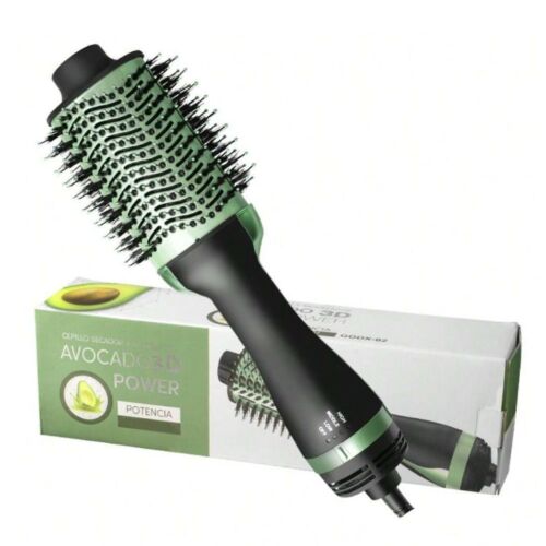 Avocado 3D Vysoko výkonná kefa na úpravu a sušenie vlasov s viacerými režimami a zápornými iónmi – zelená-čierna