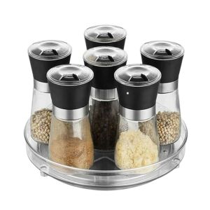 Klarer drehbarer Gewürzregal-Organizer, Küchenaufbewahrungslösung, 6 Gewürzgläser, kleine Größe - Lagerung & Organisation