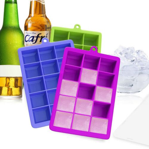 3-teiliges Silikon-Eiswürfelbereiter- und Halter-Set – 5x3 Würfel 121966551