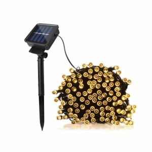 Слънчева коледна светлинна верига с топли цветове - 100 LED - 11,8 метра 121967164