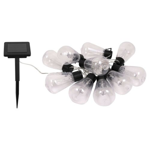 Solarne lampki LED z 10 żarówkami, 2 metry długości, idealne do dekoracji zewnętrznej