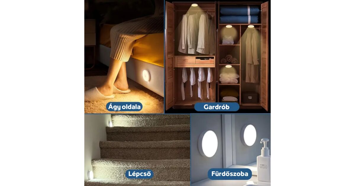 Bewegungssensor-Lampe mit warmem und kaltem Licht, mehrere Montagemöglichkeiten - 4er-Set 121967469