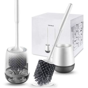 WC kefe tartóval, szilikon sörtékkel, falra szerelhető, öntisztító, higiénikus - WC kefe & tartó