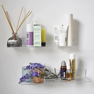 Set mit 2 transparenten Acryl-Regalen, perfekt zum Präsentieren Ihrer Lieblingsgegenstände im Badezimmer, in der Küche oder im Wohnzimmer - Regale