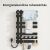 Inteligentny Grzejnik do Ręczników z Prostokątnymi Ramionami, R530 - Czarny, czarny elektryczny grzejnik do ręczników z wiszącymi na nim ręcznikami i ubraniami