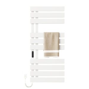 Radiator Inteligent pentru Uscător de Prosoape cu Brațe Dreptunghiulare, G580 - Alb, radiator electric alb pentru uscător de prosoape cu prosop - Calorifere baie