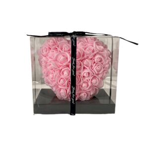 Pinkes Ewiges Rosenherz in Geschenkbox, 15 cm - Kunst & Hobby