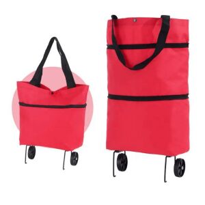 Geantă de cumpărături pliabilă cu roți - roșu 121968618 - Genți și saci de cumpărături