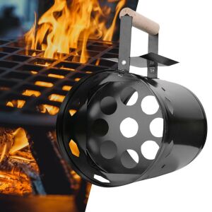 Grill szénindító kémény fa fogantyúval, gyors és egyszerű szénnel való grillezéshez - Gardlov