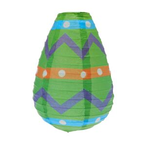 Lampion papierowy, z metalowym stojakiem, 10x15 cm, kolor zielony