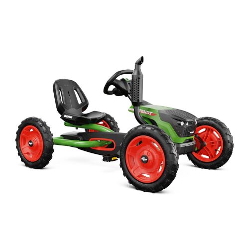 BERG Buddy Fendt NEW Pedal-Gokart für Kinder, grün und schwarz, mit verstellbarem Sitz und Lenkrad