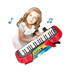 Elektronikus orgona gyermekeknek, 37 manuál, zsámollyal és mikrofonnal, 57x19x58cm
