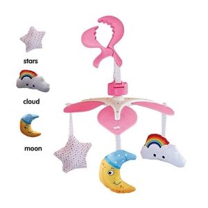 Mechanikus körhinta 3 figurával, 0+ hónapos babáknak, kiságyhoz, babakocsihoz vagy kagylóhoz, 23x23x32 cm, kék/rózsaszín, Kék, Kék, Kék