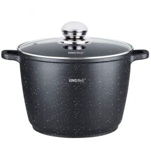 Kinghoff KH 1599 mély lábas, 28 cm, 10 liter, márványbevonat, indukciós, fekete 121978083 - Kinghoff