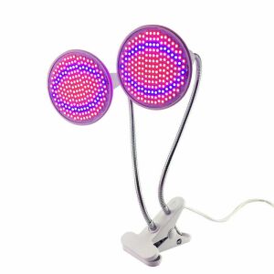 KipHome dupla fejű beltéri növénynövesztő lámpa klippel, 290 LED, fehér - Növénynevelő lámpa