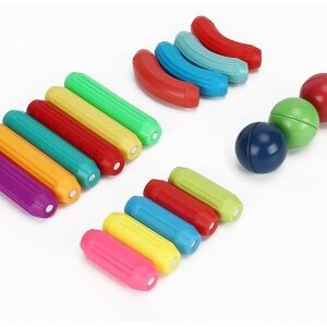 25 db mágneses építőelem készlet, KipHome, Puzzle, Formák, 3 év, ABS, Mágnes, 16x6x14 cm, Többszínű