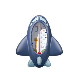 Fürdőhőmérő, KipHome, Lebegő, Vízálló, Többfunkciós, Repülőgép, 11x10x4 cm, Kék