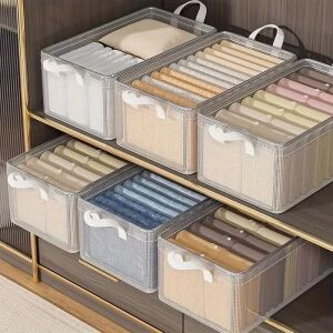 KipHome transparente Textil-Aufbewahrungsboxen zur Kleiderorganisation - Lagerung & Organisation