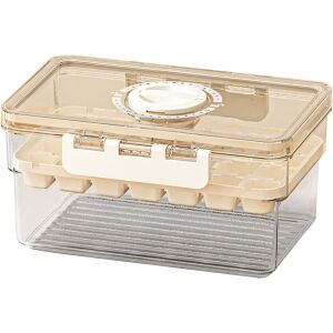 Jégtálca, KipHome, egyrétegű, légmentesen záródó, PP+PET, 19 x 12 x 9,5 cm, bézs