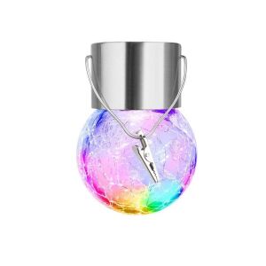 KipHome Solar LED repesztett üveg gömb függő lámpa - Napelemes lámpa