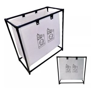 Flippy schwarzer Wäschekorb mit Edelstahlrahmen - Flippy