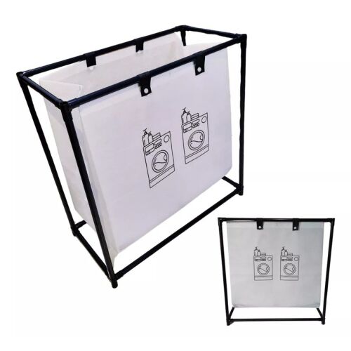 Čierny kôš na bielizeň Flippy s rámom z nehrdzavejúcej ocele