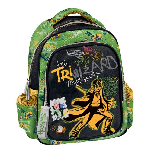 Harry Potter The Triwizard Tournament óvodai hátizsák, zöld és fekete színben, Harry Potter mintával