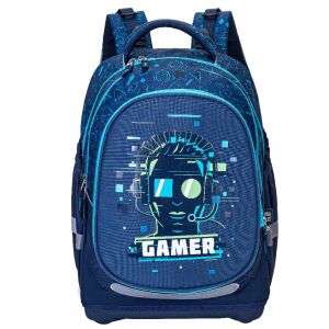 Start Game Gamer Rucksack für Kinder, blau mit Gamer-Design - Nonbrand Schultaschen, Ranzen