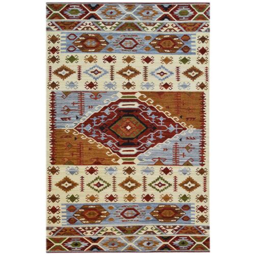 Bakero Kelim classic Multi Teppich, Aztekenmuster, 155x240 cm