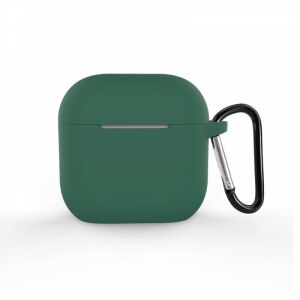Zöld szilikon tok AirPods 4-hez karabinerrel - Cellect