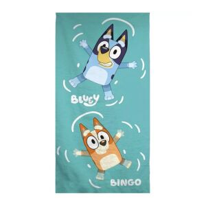 Bluey és Bingo fürdőlepedő, 70x140 cm, kék, gyorsan száradó, tökéletes uszodába és strandra - Homyl