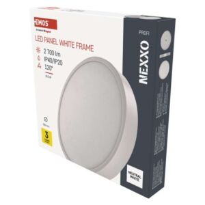 EMOS LED felületre szerelhető lámpatest NEXXO, kör, fehér, 28,5W, 2700 lm, semleges fehér, IP20/IP40 122002403 - LED panel