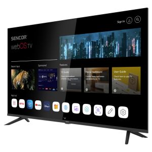Oldalnézet a Sencor 40 hüvelykes SLE 40FS802TCSB Smart TV-ről WebOS-sel - Sencor