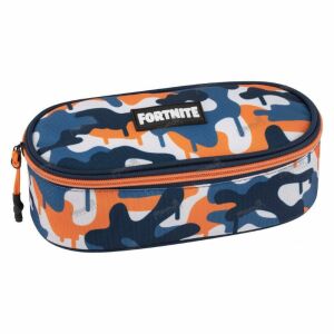 Fortnite Tarnmuster Stiftetui, geschlossen, blau, orange, weiß - Federmappen