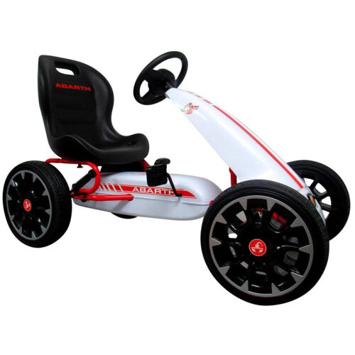 Oldalnézet fehér Fiat Abarth Gokart gyerekeknek