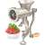 Lamart LT7041 No. 8 manual meat grinder, silver, cast iron, with wooden handle, grinding meat