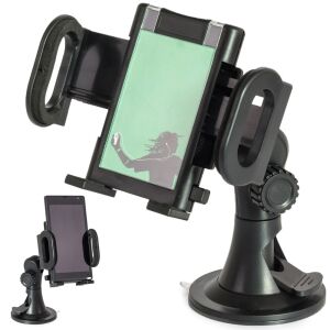 Collage of universal car phone holder with and without smartphone - InnovaGoods