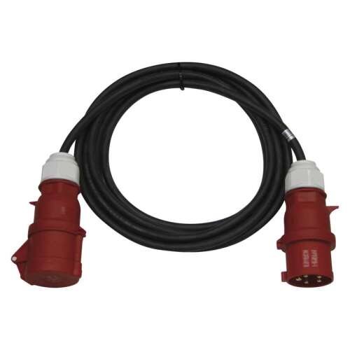 Cablu prelungitor trifazat pentru exterior 15 m / 1 priză / negru / cauciuc / 400 V / 4 mm2